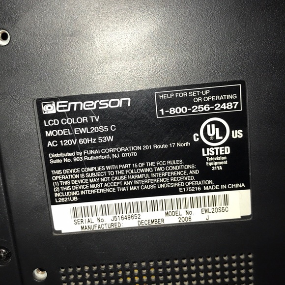 Emerson 20" Lcd Color Tv W/O Remote Control - Picture 3 of 6